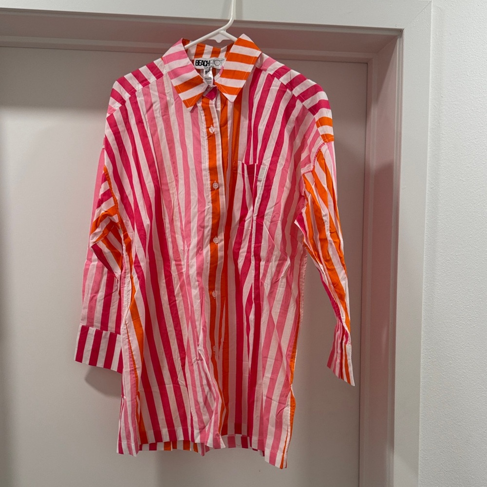 Beach Riot Alexa Striped Button Down Shirt